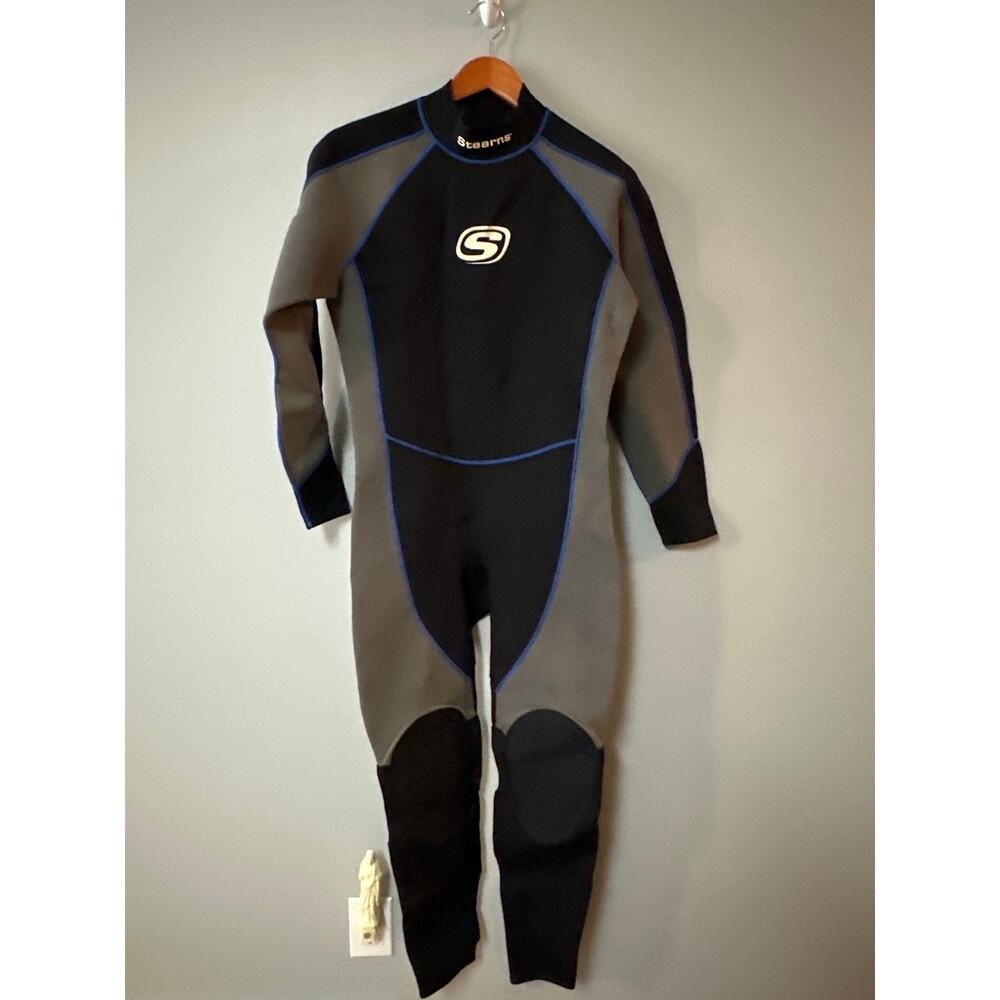 Stearns Wetsuit XL Full Body Neoprene Black Gray Blue Surf Swim Dive Suit